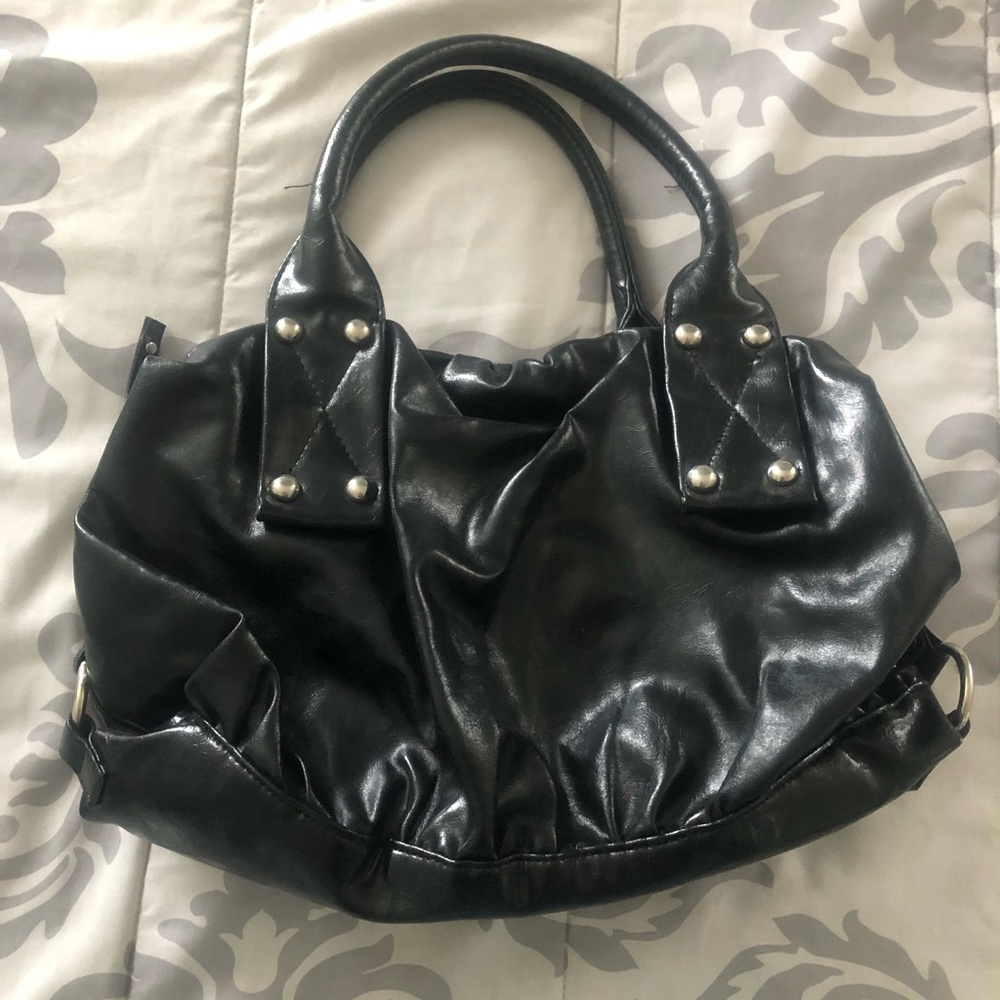 Black leather purse